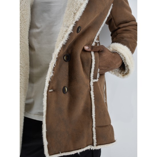 Ανδρικό παλτό με εσωτερική γούνα 