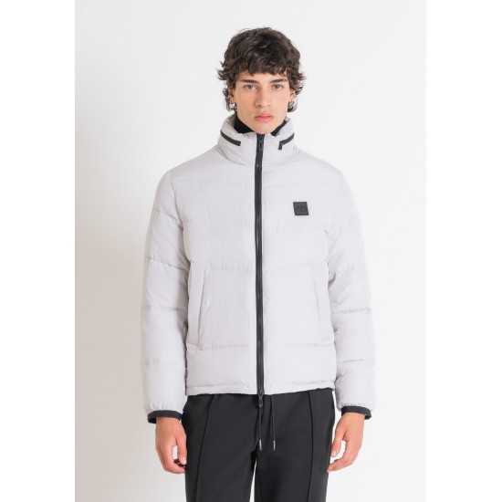 REGULAR FIT WHITE DOWN JACKET WITH DUPONT SORONA SYNTHETIC PADDING