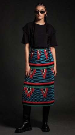 CREST PLEATED LONG SKIRT